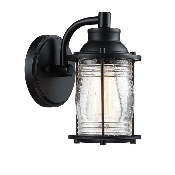 Outdoor Wall Light with Seeded Glass Shade