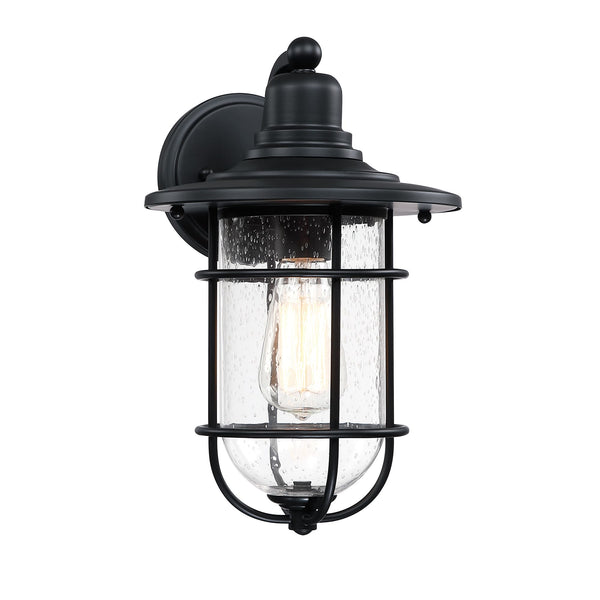 Outdoor Wall Light with Seeded Glass Shade