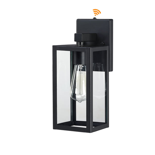 13.3"H Matte Black Outdoor Wall Light With Dusk to Dawn