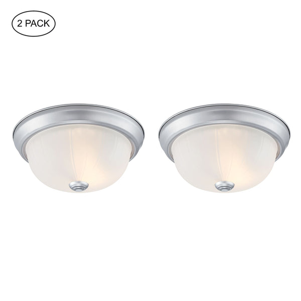 10 inch Brush Nickle Flush Mount Ceiling Light 60W (2 pack)