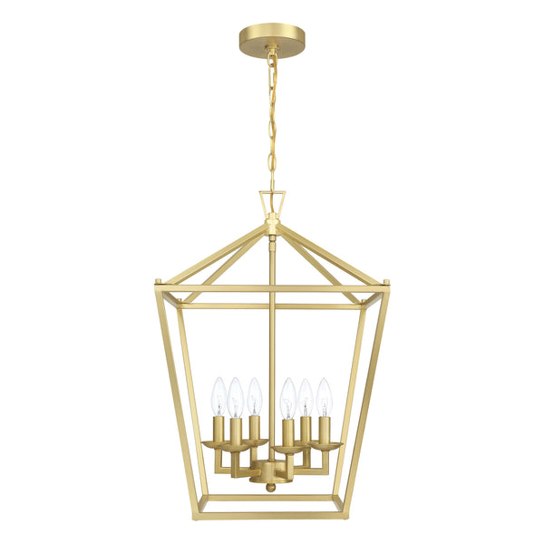16 inch Brushed Nickel 6-Light Pendant Light Modern Chandelier