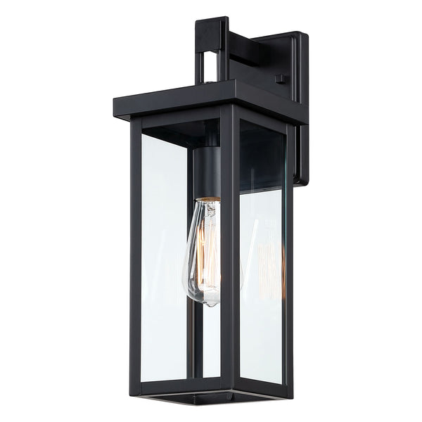 16" Outdoor Wall Light Matte Black for House, Hallway, Front Doorway