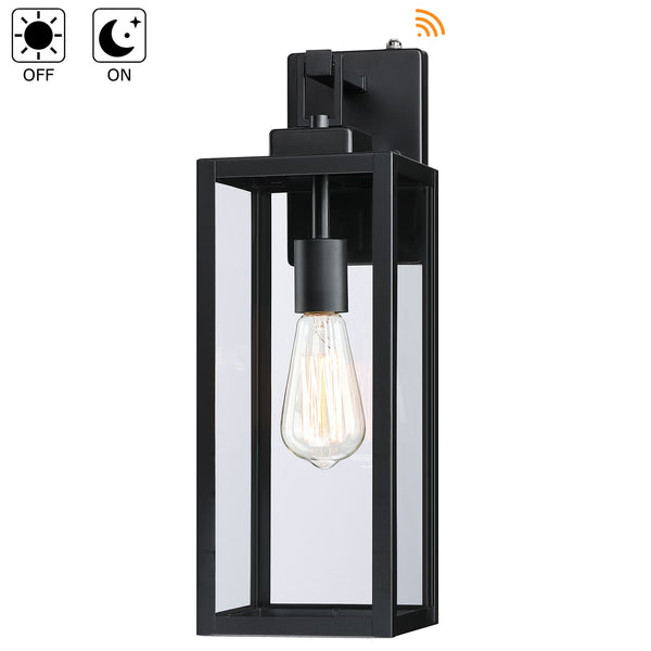 17.99"H Matte Black Outdoor Wall Lights