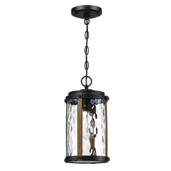 Outdoor Hanging Ceiling Mount Pendant Light Fixture with Water Glass Shade