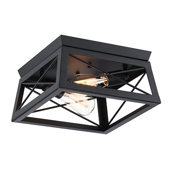 2-Light Farmhouse Flush Mount Ceiling Light