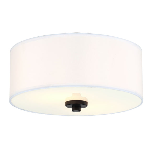 2-Light Flush Mount Ceiling Light Modern with Fabric Shade