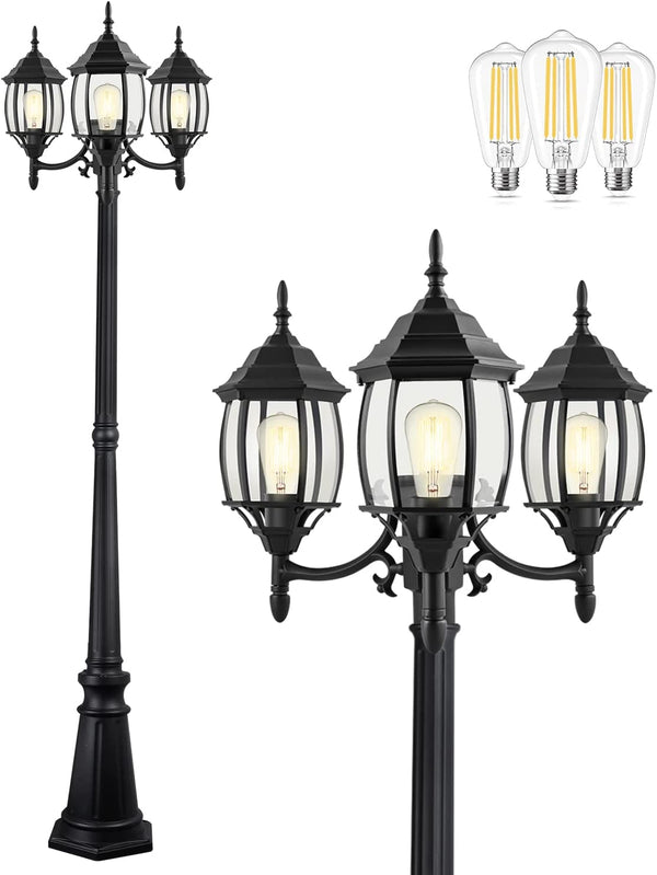 86 Inchs 3-Light Classic Design Lamp Post