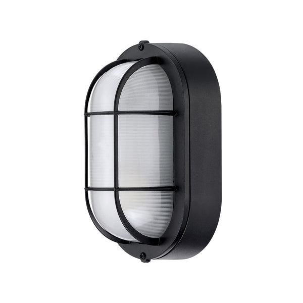 1-Light Bulkhead Light with Frosted Glass Shade