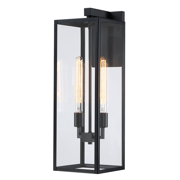 25"H Matte Black Outdoor Wall Light