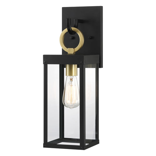 Outdoor Wall Light Matte Black Waterproof Clear Glass Shade