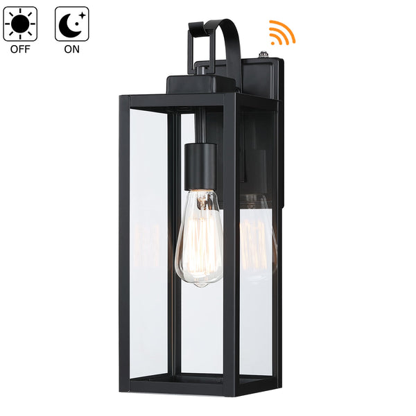 17.75" Matte Black Outdoor Wall Light Fixture